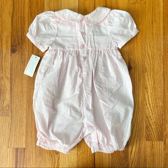 🔴SOLD Samara Girls One-Piece Bubble Romper Smocked Roses - Picture 4 of 6